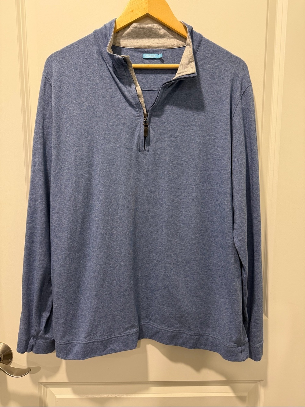 J. McLaughlin Heather Blue Quarter-Zip Pullover